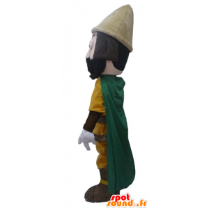 黄色い衣装と緑のマントを着た騎士のマスコット-MASFR23977-騎士のマスコット