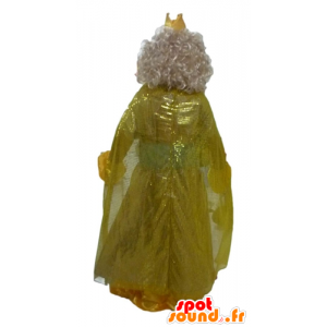 Queen mascot, princess dress with a yellow crown - MASFR23978 - Human mascots