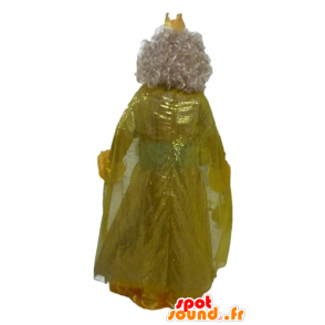 Queen mascot, princess dress with a yellow crown - MASFR23978 - Human mascots