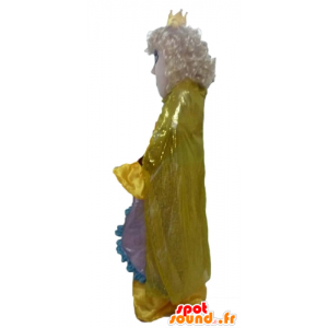 Mascotte de reine, de princesse, en robe jaune avec une couronne - MASFR23978 - Mascottes Humaines