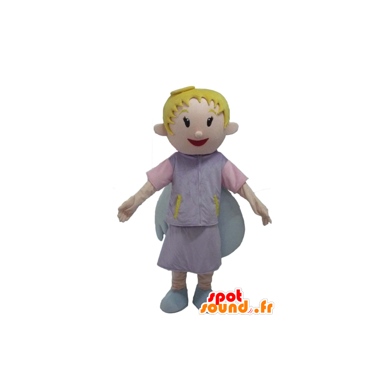 Angel Mascot, blonde, smilende, vakre vinger - MASFR23979 - Fairy Maskoter