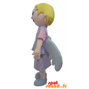 Angel Mascot, blonde, smilende, vakre vinger - MASFR23979 - Fairy Maskoter