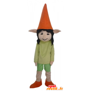 Kabouter mascotte elf met spitse oren, en al glimlach - MASFR23982 - Human Mascottes