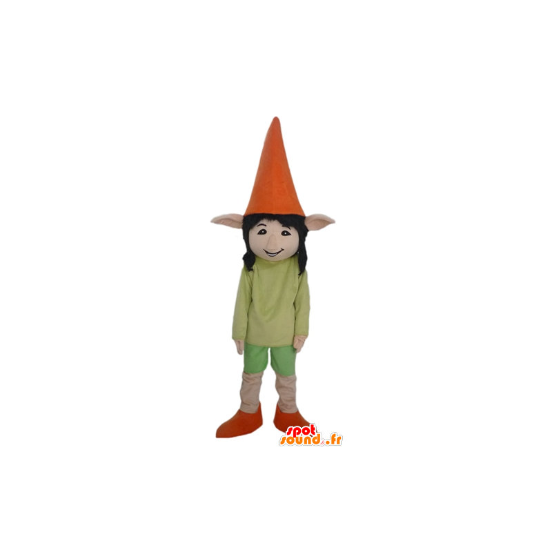 Leprechaun mascot elf with pointed ears, very smiley - MASFR23982 - Human mascots