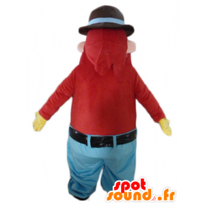 Mascotte bebaarde en lachend, met een ooglapje - MASFR23984 - man Mascottes