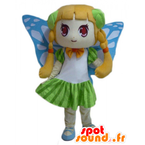 Mascotte de jolie fille avec des ailes de papillon - MASFR23987 - Mascottes Garçons et Filles