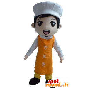 Mascotte Asian Chef mit Schürze und Haube - MASFR23988 - Menschliche Maskottchen