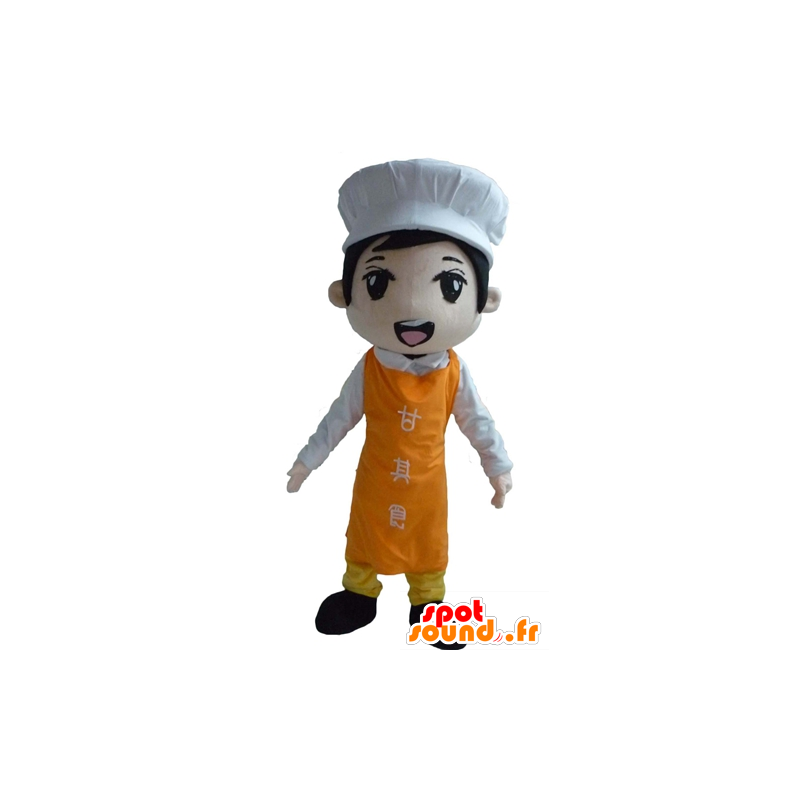 Mascotte Asian Chef mit Schürze und Haube - MASFR23988 - Menschliche Maskottchen