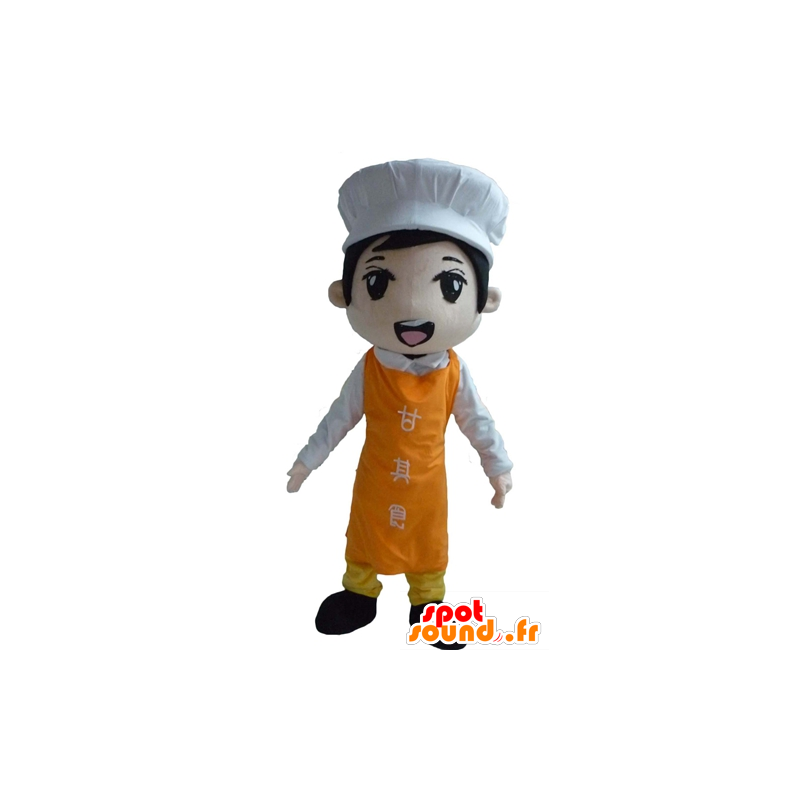 Mascotte cuoco asiatico con un grembiule e un cappello - MASFR23988 - Umani mascotte