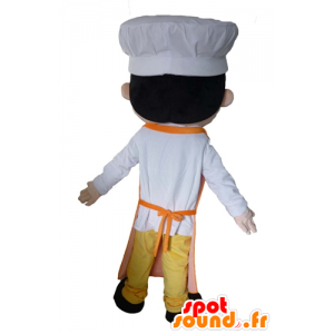 Mascotte de cuisinier asiatique, avec un tablier et une toque - MASFR23988 - Mascottes Homme