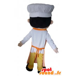 Asiatisk kokmaskot med forklæde og kokkehue - Spotsound maskot