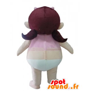 Mascote menina calcinha com uma camisa rosa - MASFR23991 - Mascotes Boys and Girls