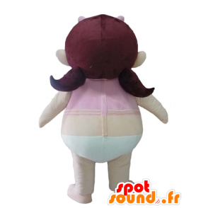 Mascote menina calcinha com uma camisa rosa - MASFR23991 - Mascotes Boys and Girls