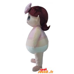 Mascotte ragazza in mutandine con una camicia rosa - MASFR23991 - Ragazze e ragazzi di mascotte