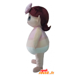 Mascote menina calcinha com uma camisa rosa - MASFR23991 - Mascotes Boys and Girls