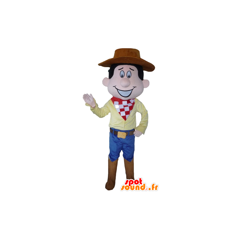 Cowboy mascot, in traditional dress with a hat - MASFR23992 - Human mascots