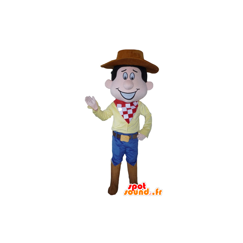 Cowboy maskot, i tradisjonell kjole med en lue - MASFR23992 - menneskelige Maskoter