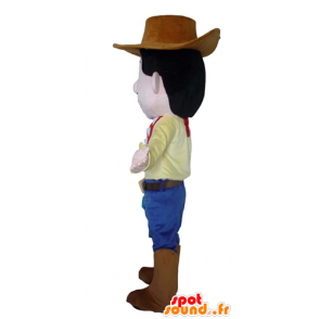 Mascote cowboy, no tradicional vestido com um chapéu - MASFR23992 - Mascotes humanos
