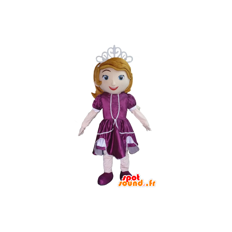 Mascotte de princesse, avec une robe violette - MASFR23993 - Mascottes Humaines