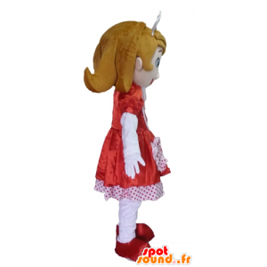 Princesa de la mascota con un vestido rojo y blanco - MASFR23994 - Mascotas humanas