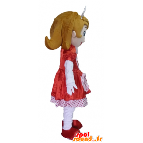 Princess Mascot, met een rode en witte jurk - MASFR23994 - Human Mascottes