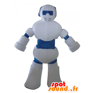 Mascot hvid og blå robot, kæmpe - Spotsound maskot kostume