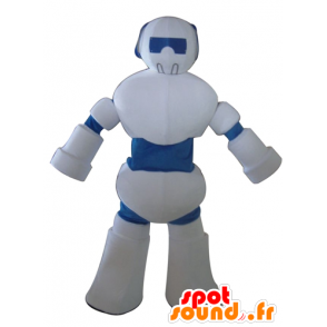 Mascot wit en blauw robot, reus - MASFR23995 - mascottes Robots