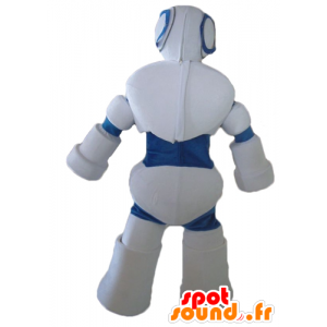 Mascot hvid og blå robot, kæmpe - Spotsound maskot kostume