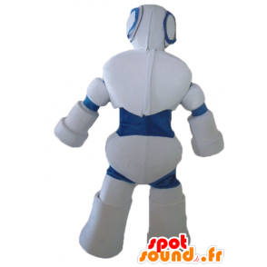 Mascotte de robot blanc et bleu, géant - MASFR23995 - Mascottes de Robots