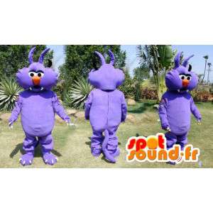 Paarse monster mascotte. paarse catsuit - MASFR006590 - Cat Mascottes