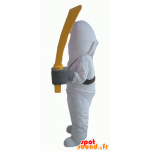レゴサムライマスコット、黄色と白、バラクラバ付き-MASFR23996-有名なキャラクターのマスコット