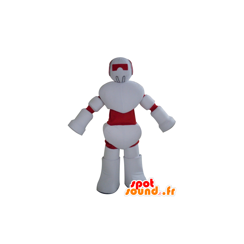 Mascot rode en witte robot, reuze - MASFR23998 - mascottes Robots