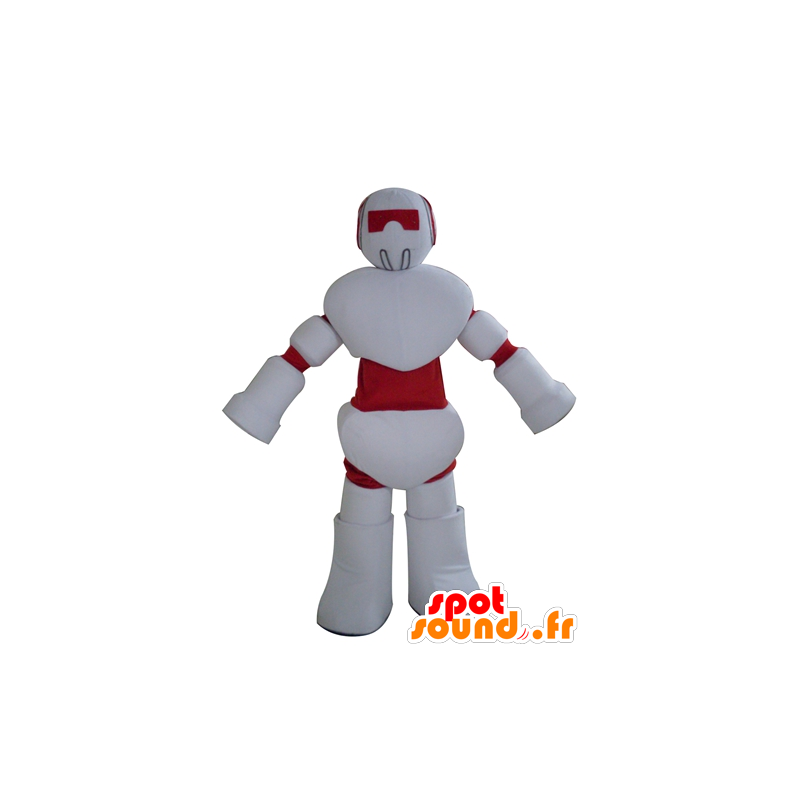 Mascotte de robot blanc et rouge, géant - MASFR23998 - Mascottes de Robots