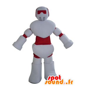 Mascot hvid og rød robot, kæmpe - Spotsound maskot kostume