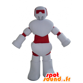 Mascot rode en witte robot, reuze - MASFR23998 - mascottes Robots