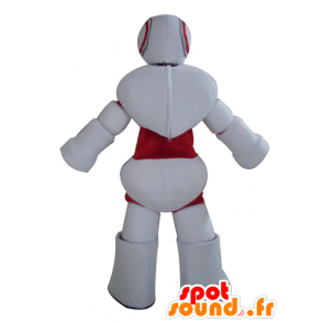 Mascot rode en witte robot, reuze - MASFR23998 - mascottes Robots