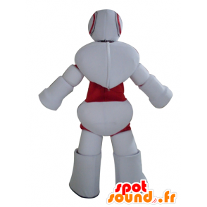 Mascot vit och röd robot, jätte - Spotsound maskot