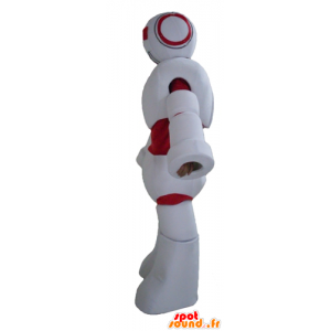 Mascot hvid og rød robot, kæmpe - Spotsound maskot kostume