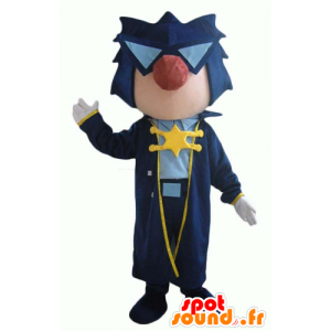 Mascot músico, estrela do rock, com um longo casaco - MASFR24005 - Mascotes humanos