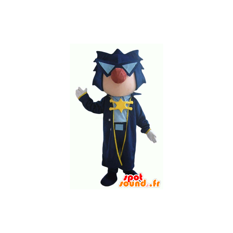 Mascotte musicista, rock star, con un lungo cappotto - MASFR24005 - Umani mascotte