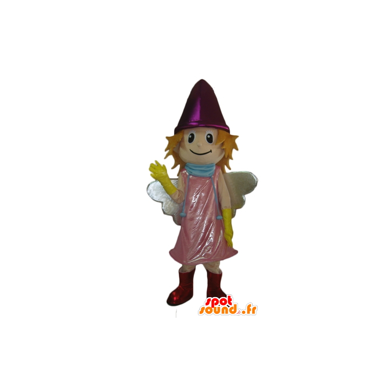 Mascot smilende liten fe med en rosa kjole - MASFR24006 - Fairy Maskoter