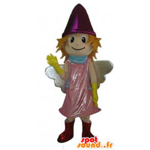 Mascot sonriendo pequeña hada con vestido rosa - MASFR24006 - Hadas de mascotas