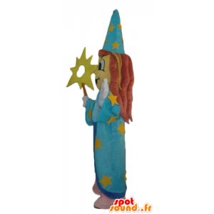 Mascotte strega, strega, con un abito blu - MASFR24007 - Umani mascotte