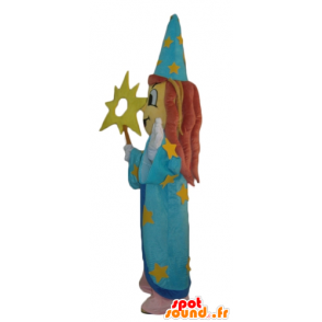 Mascot witch, witch, with a blue dress - MASFR24007 - Human mascots