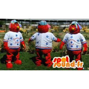 Mascot red monster Muppet Show in sportswear - MASFR006593 - Sports mascot