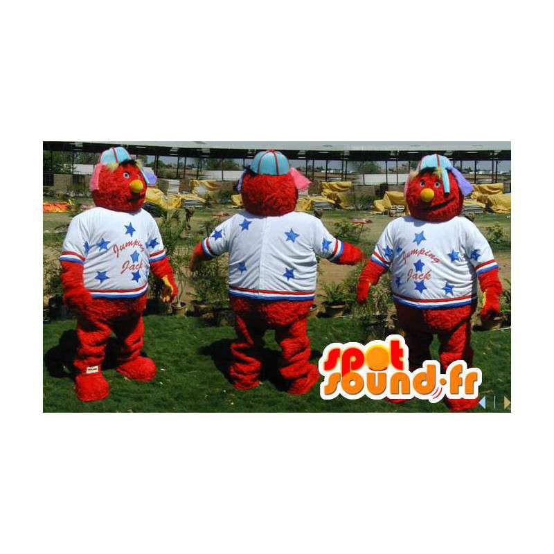 Mascot red monster Muppet Show in sportswear - MASFR006593 - Sports mascot
