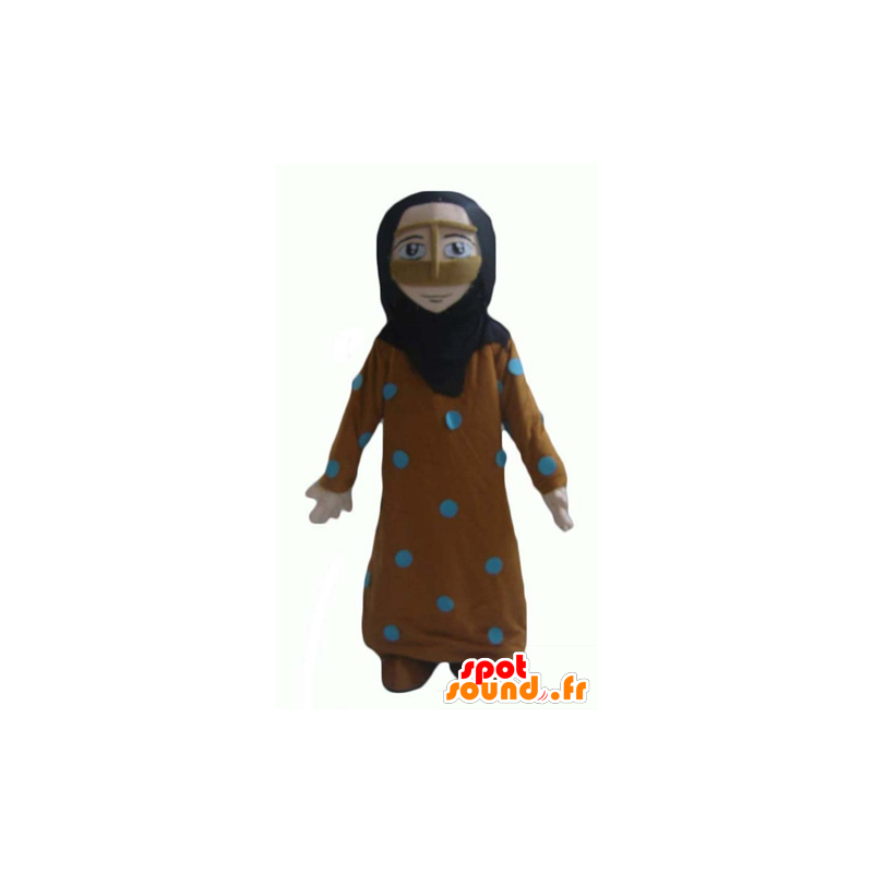 Eastern mascot, a veiled woman, dressed in orange and blue - MASFR24009 - Mascots woman