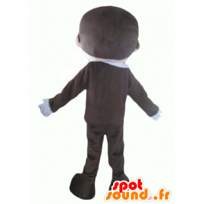 Businessman mascot of mustache in suit and tie - MASFR24011 - Human mascots