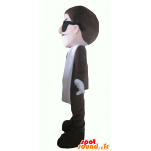 Biznesmen maskotka wąsami w garnitur i krawat - MASFR24011 - Mężczyzna Maskotki