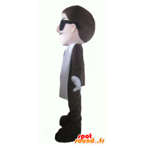 Businessman mascot of mustache in suit and tie - MASFR24011 - Human mascots